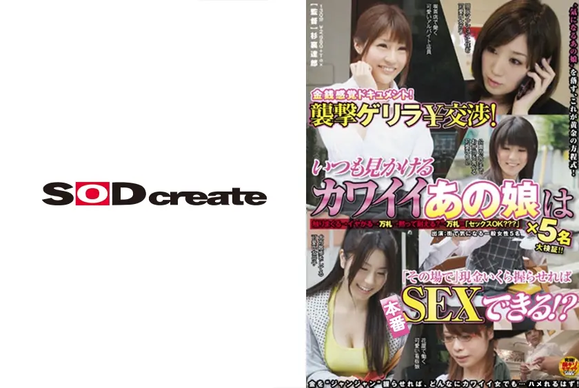 金銭感覚ドキュメント！襲撃ゲリラ\交渉！いつも見かけるカワイイあの娘は「その場で」現金いくら握らせればSEXできる！？