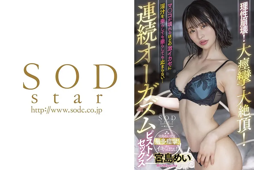 理性崩壊！大痙攣・大絶頂！マ○コが壊れるほどの激イカセに淫汁を垂らしても垂らしても止まらない…連続オーガズムピストンセックス 宮島めい