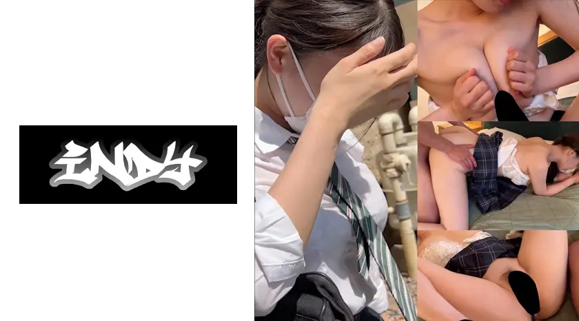 【個人撮影】長身な巨乳の制服美小女とP活_嫌がる女子に生ハメで2回連続中出し