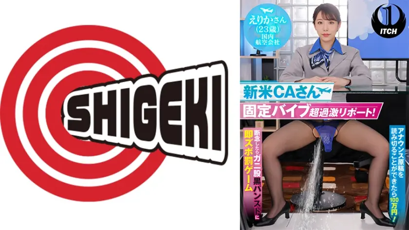 新米 CA さん固定バイブ超過激リポート！ アナウンス原稿を読み切ることができたら100 万円！ 断念したらガニ股黒パンストに即ズボ罰ゲーム えりかさん(23歳)国内航空会社