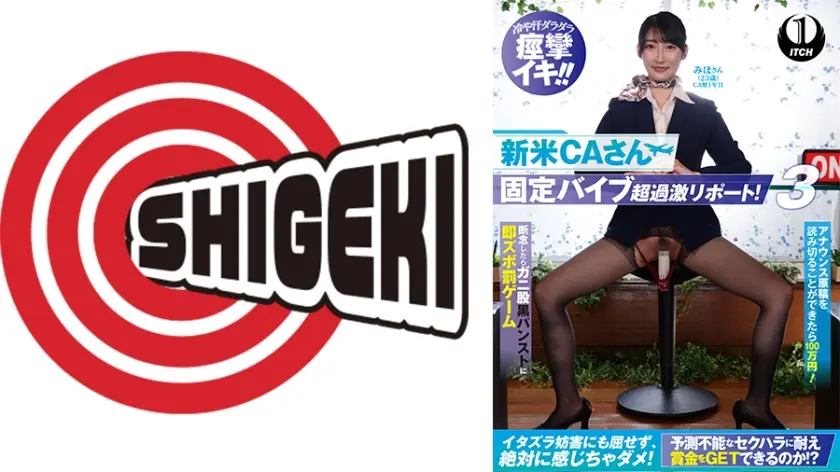 新米 CA さん固定バイブ超過激リポート！3 アナウンス原稿を読み切ることができた100 万円！断念したらガニ股黒パンストに即ズボ罰ゲーム みほさん(23歳)CA歴1年目